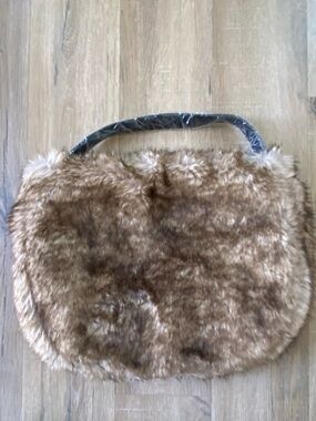 Anthropologie Faux Fur Tote Bag in Brown